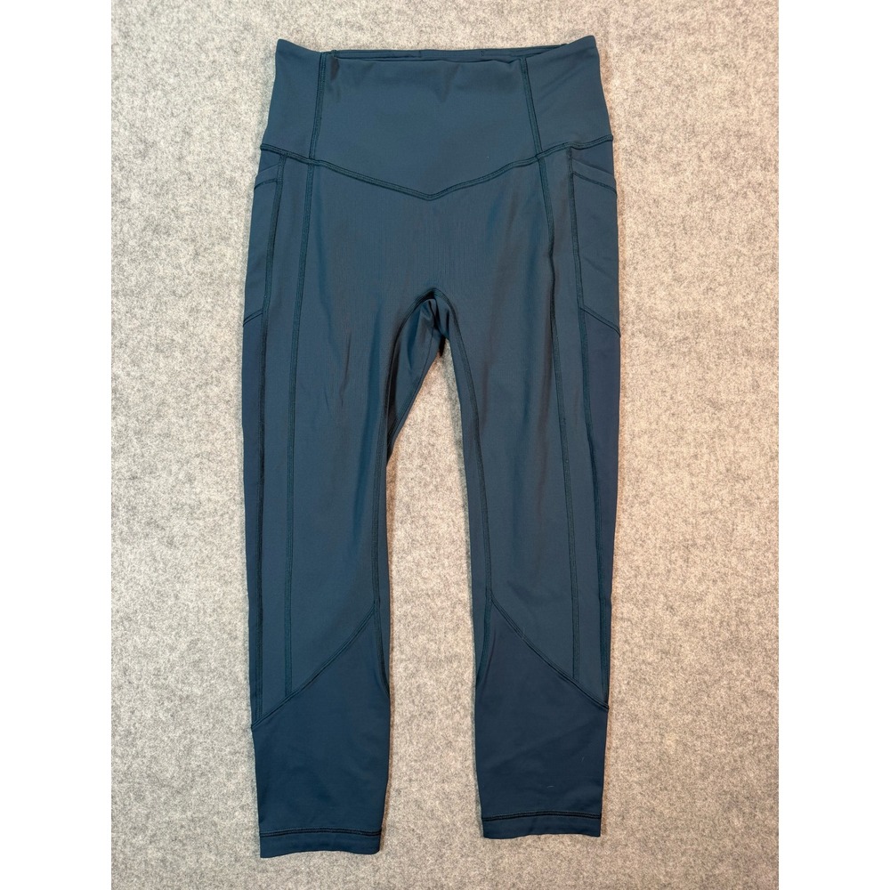 Lululemon All the Right Places High-Rise Crop 23 Leggings Teal Blue Pockets
